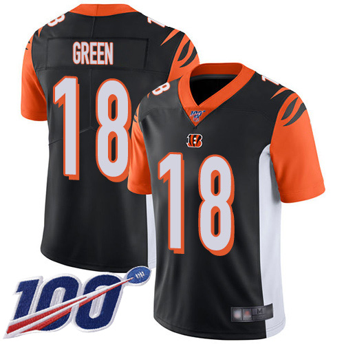 Cincinnati Bengals Limited Black Men A J  Green Home Jersey NFL Footballl #18 100th Season Vapor Untouchable